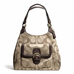 Coach Campbell Signature Khaki Hobo